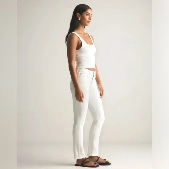 NWOT Luna Stretch Slim Straight Jeans Cloud White Sz 26 - Picture 2 of 9